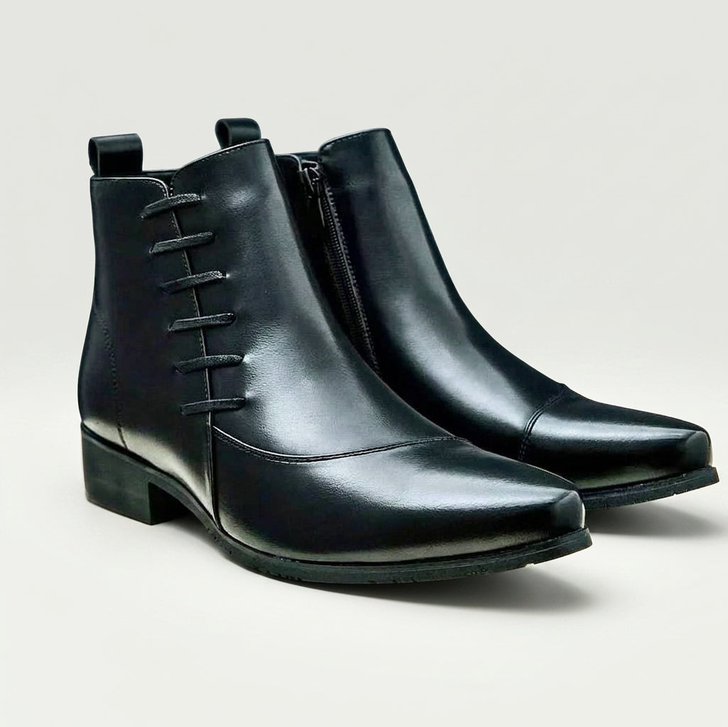 Botas de Cuero de Puntera Afilada para Hombre