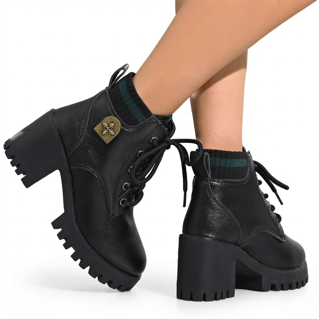 Botines de Tacón con Plataforma para Mujer
