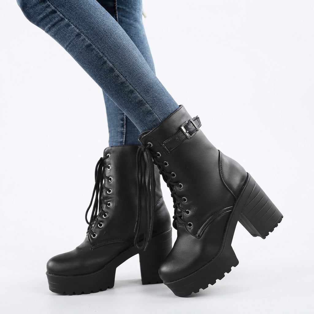 Botines de Tacón con Plataforma Chic para Mujeres