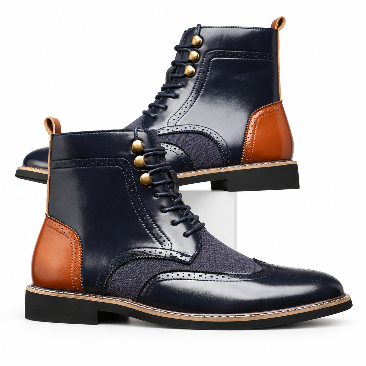 Botas de Cuero Brogue para Hombre