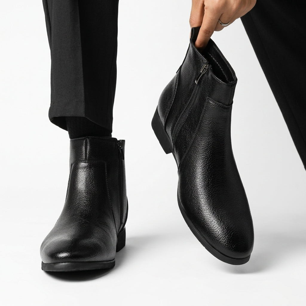 Botas de Cuero con Punta Afila para Hombre