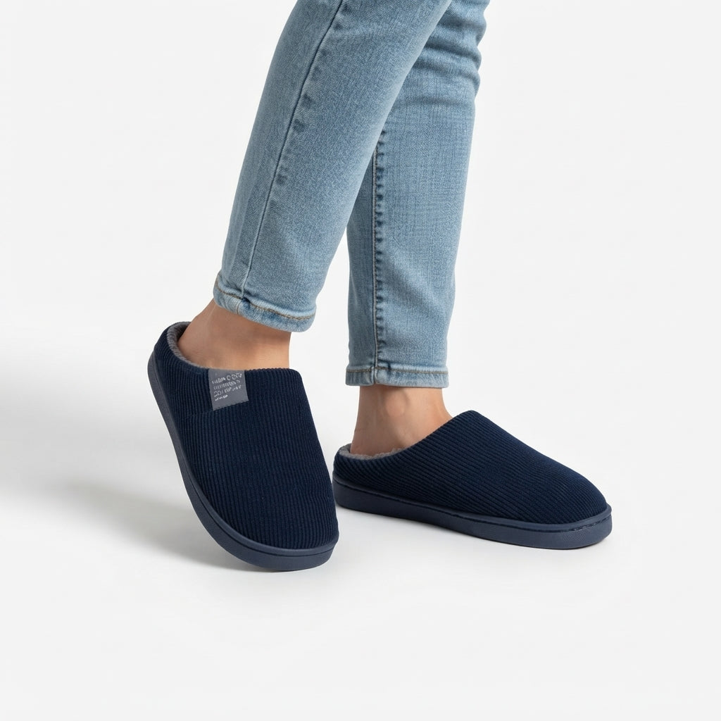 Zapatillas de Casa Acogedoras con Rayas para Mujeres