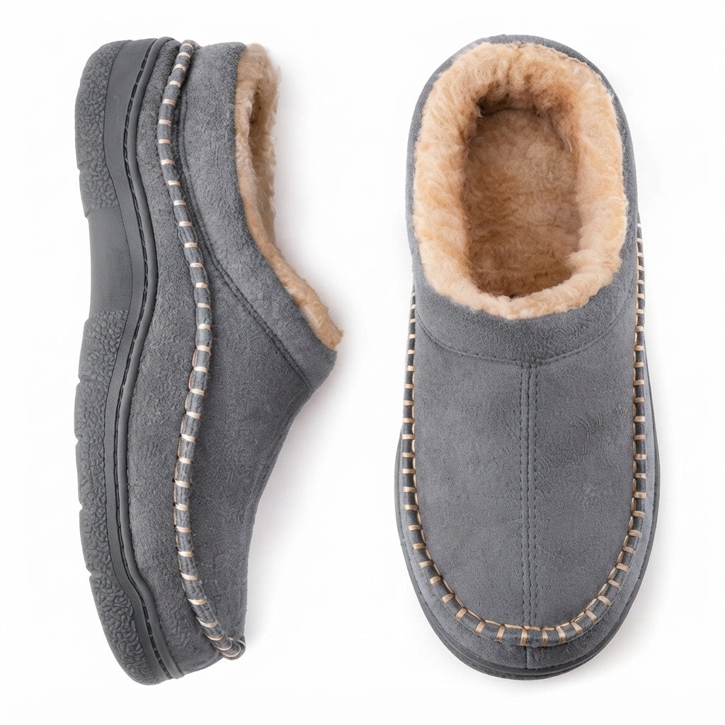 Zapatillas de Casa de Suede Ortopédicas para Hombre de Ajuste Ancho