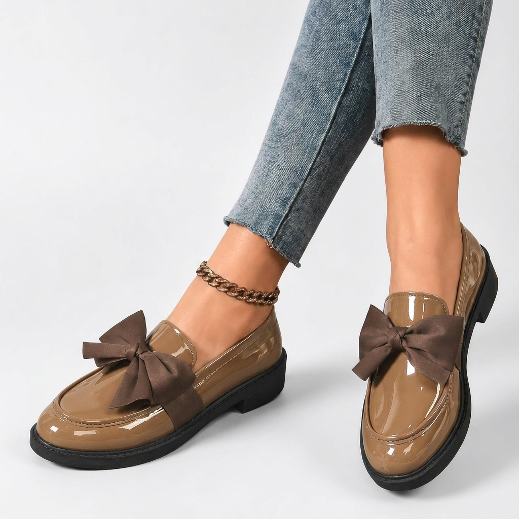 Mocasines Brillantes con Lazo para Mujeres
