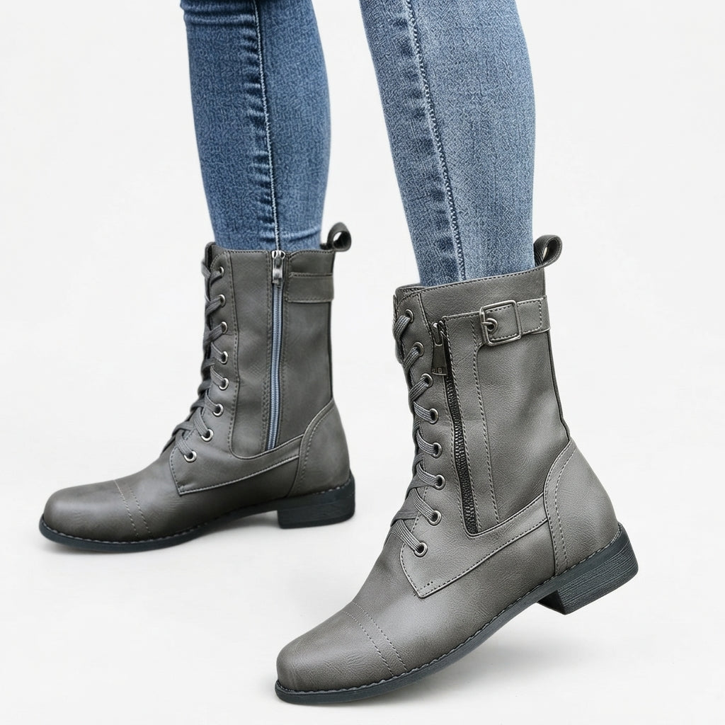 Botas de Biker Ortopédicas de Cordones para Mujeres