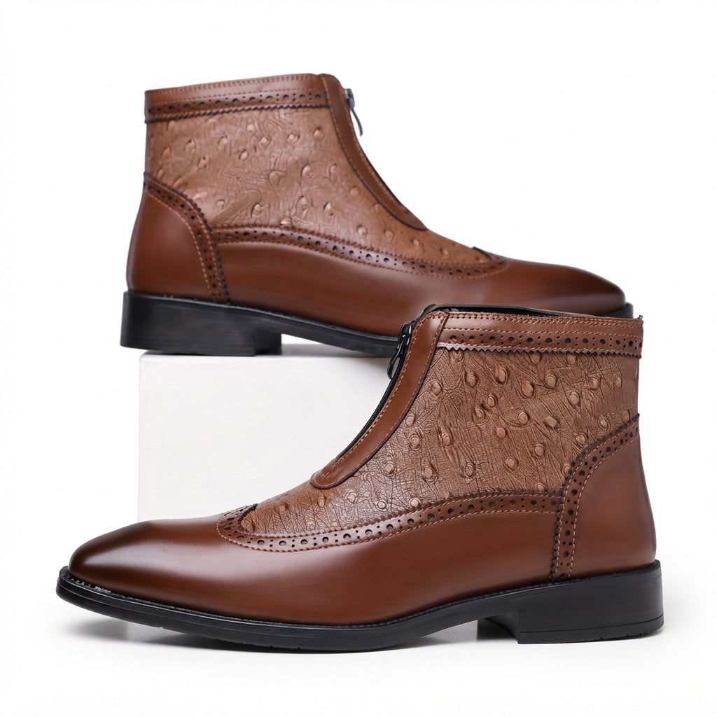 Botas de Cuero Brogue para Hombre