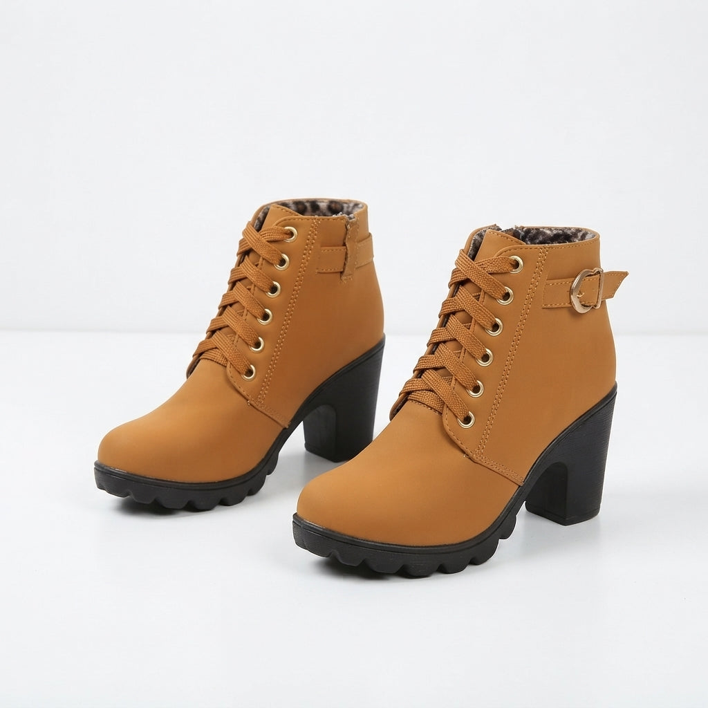 Botas de Tobillo con Plataforma de Tacón Cómodas para Mujer