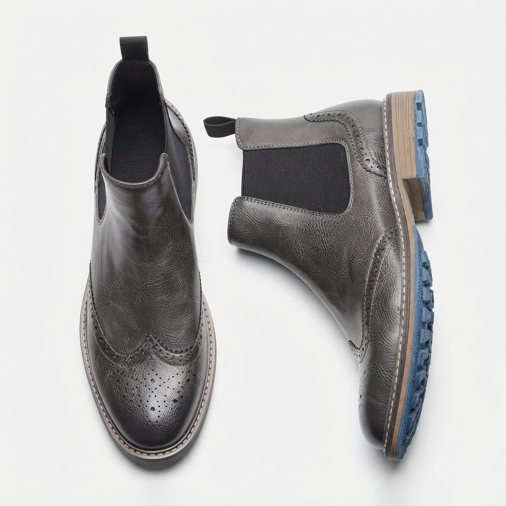 Botas Chelsea Brogue Pulidas para Hombre