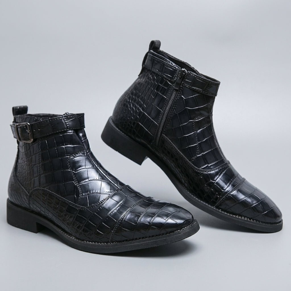 Botas de Cuero con Hebilla para Hombre
