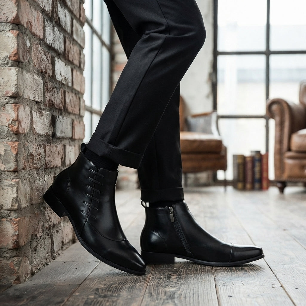 Botas de Tobillo Pulidas de Punta para Hombre