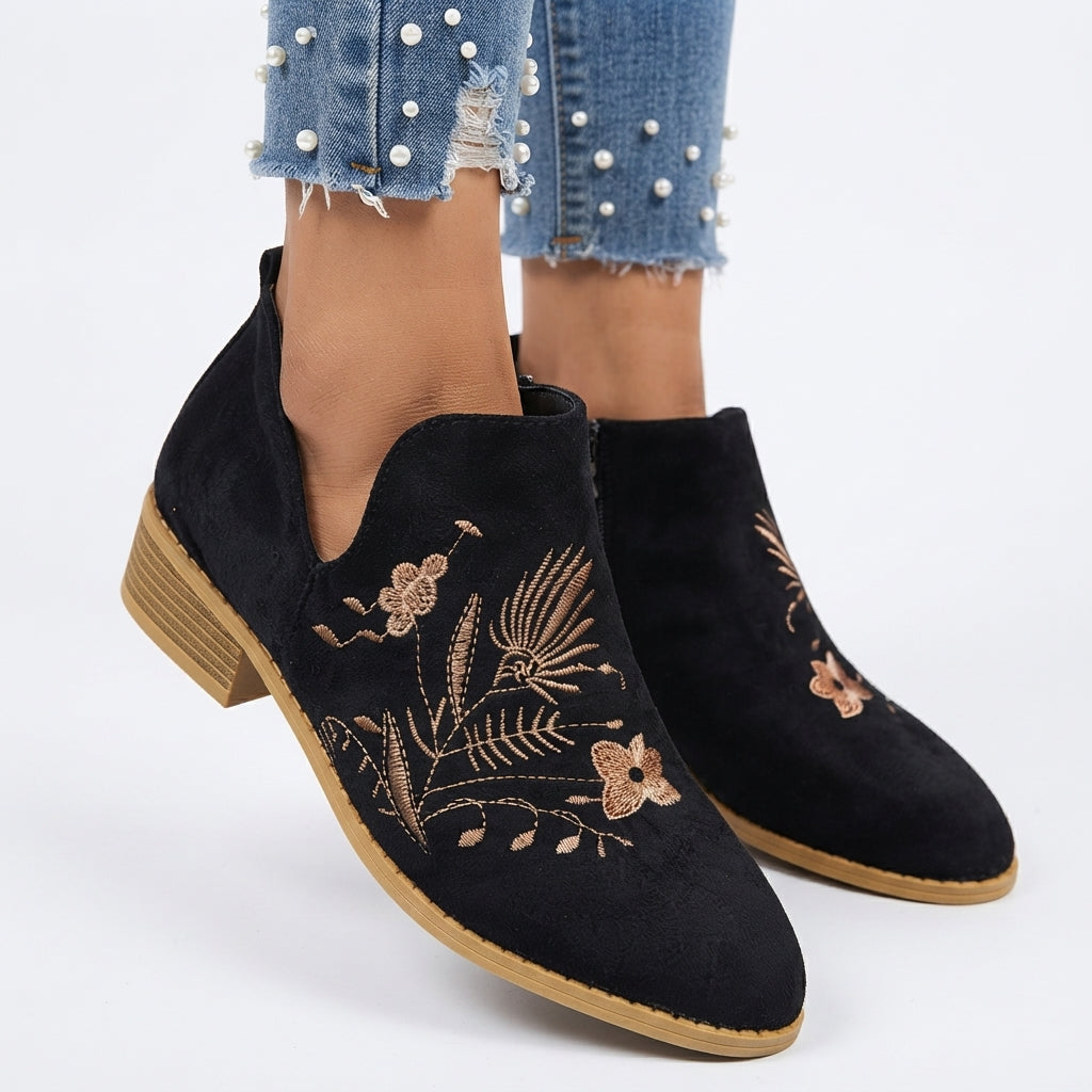 Botas de Tobillo con Tacón de Punta Elegante para Mujeres