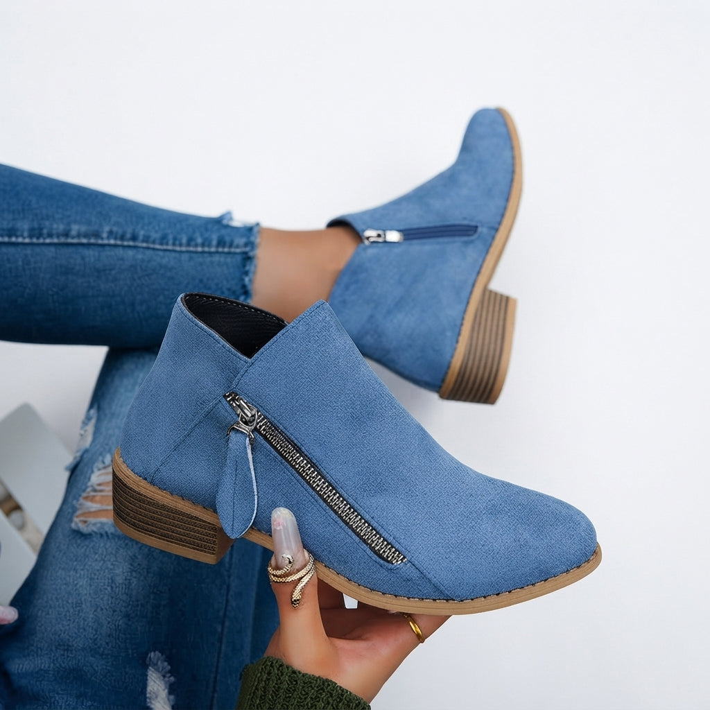 Botas de Tobillo Elegantes con Tacón para Mujeres