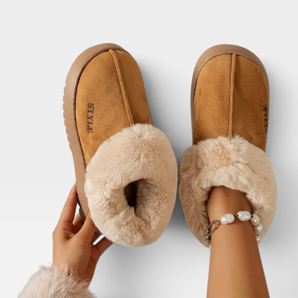 Botas de Mujer de Suede Cálidas con Forro de Piel