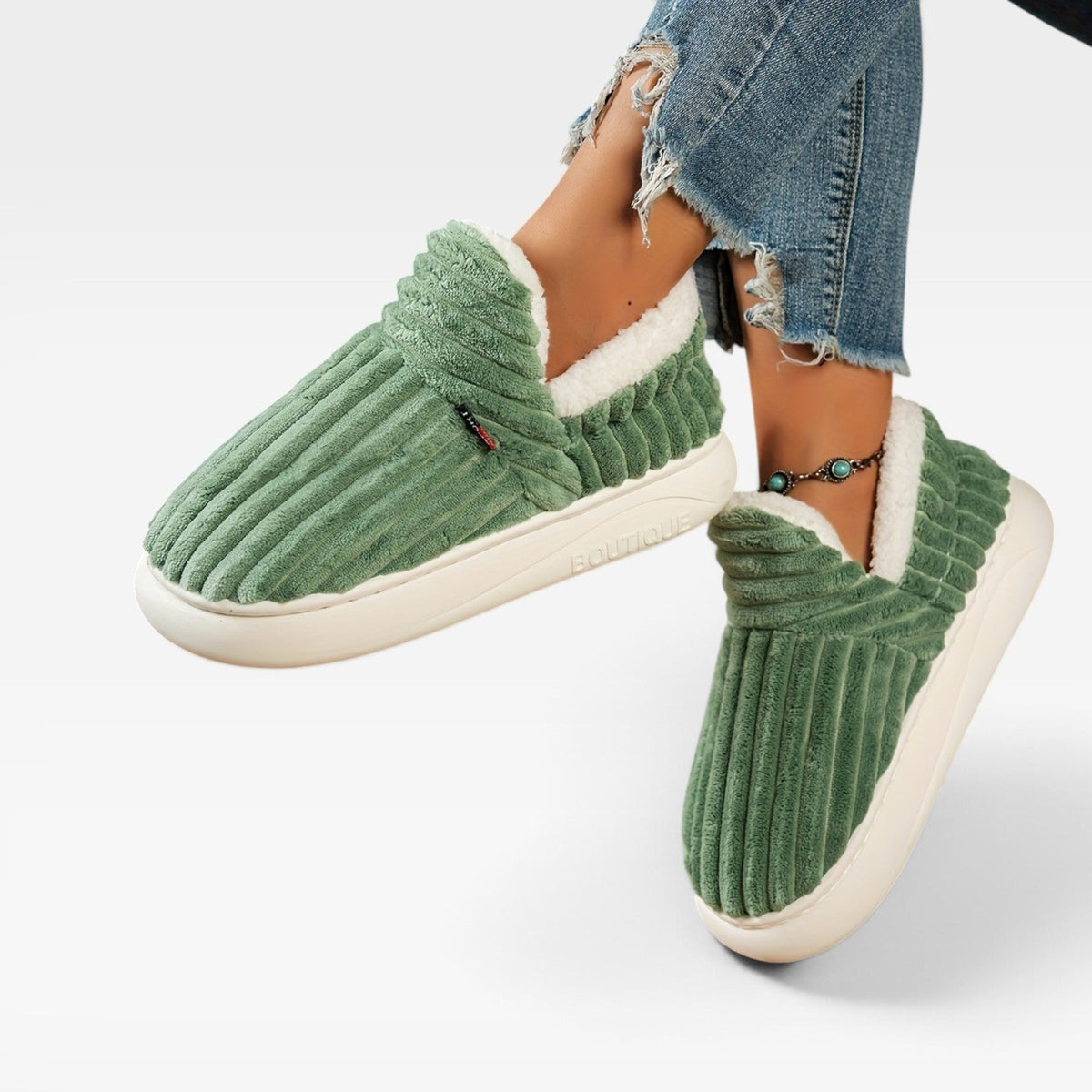 Botas de Pantuflas de Pana para Mujeres
