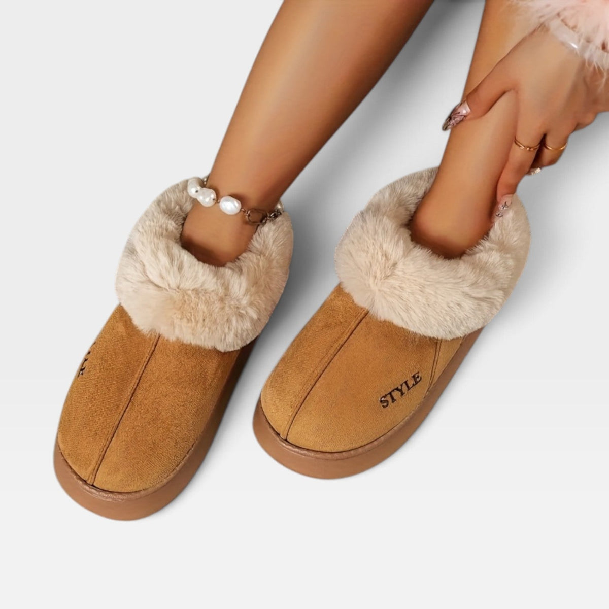 Botas de Mujer de Suede Cálidas con Forro de Piel
