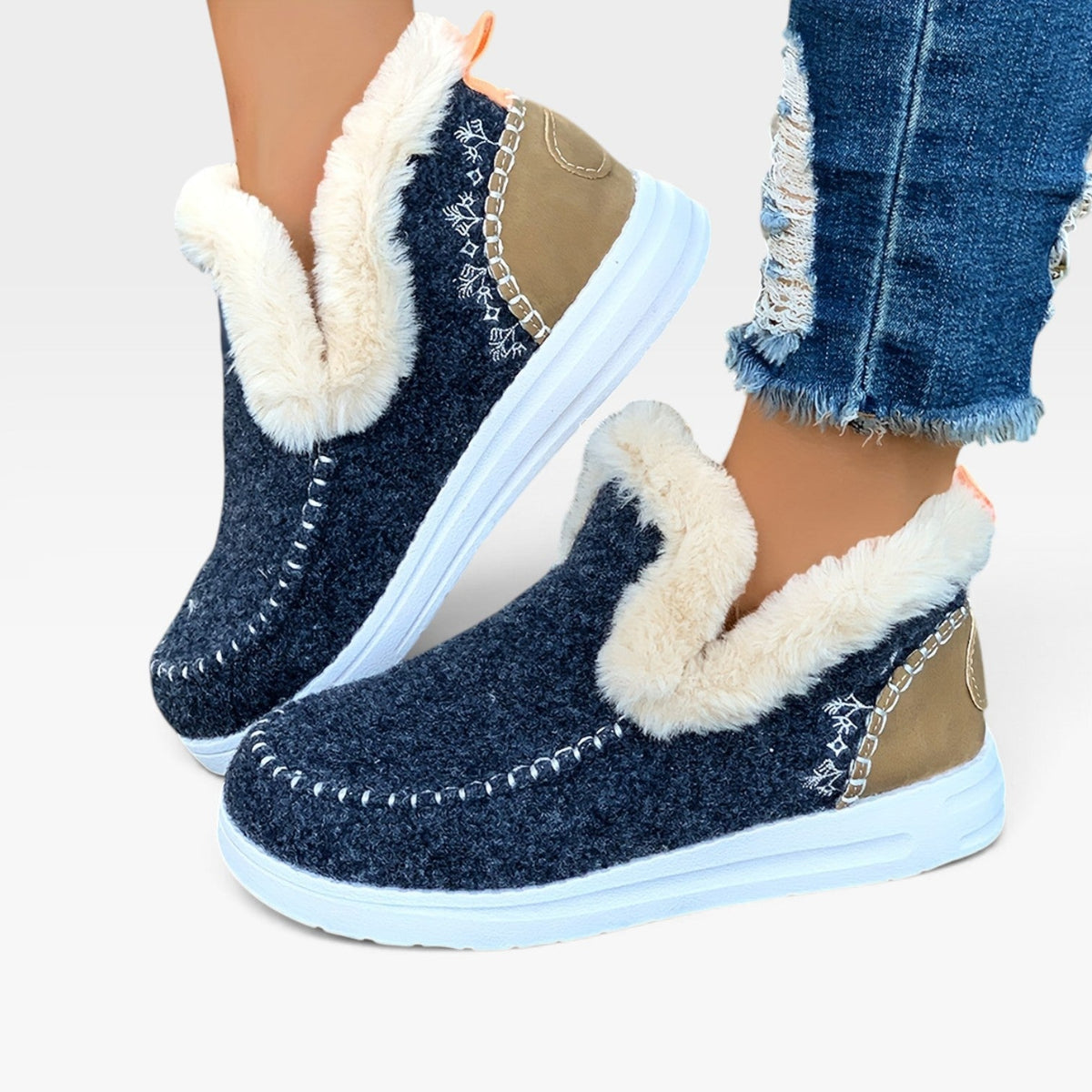 Botas de Tobillo Forradas de Forro Polar para Mujeres