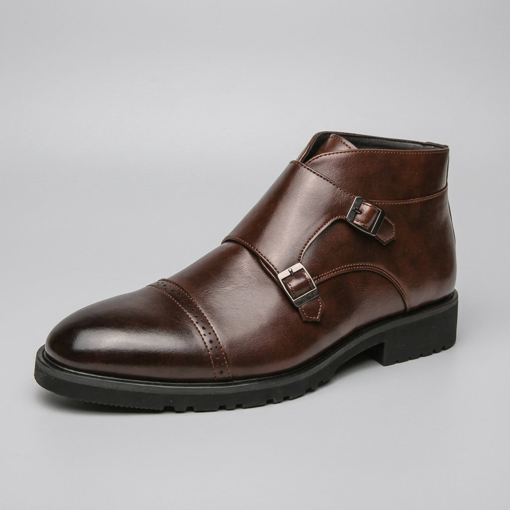 Botas de Cuero para Hombre con Hebilla Monk