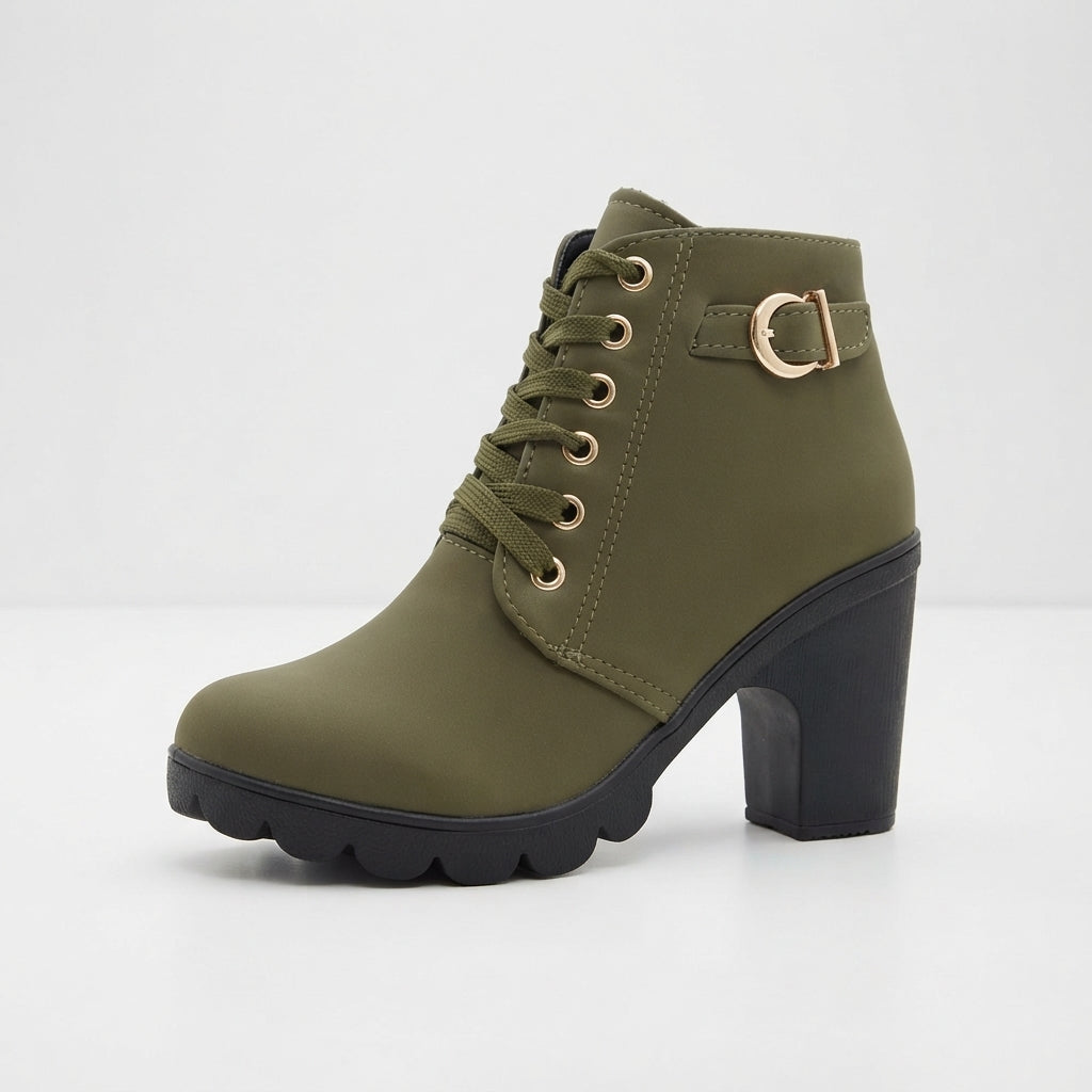 Botas de Tobillo con Plataforma de Tacón Cómodas para Mujer