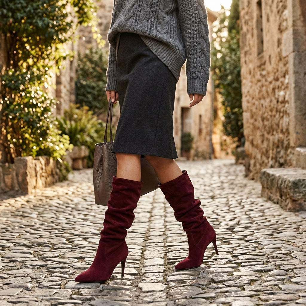 Botas de Ante Altas para Mujer
