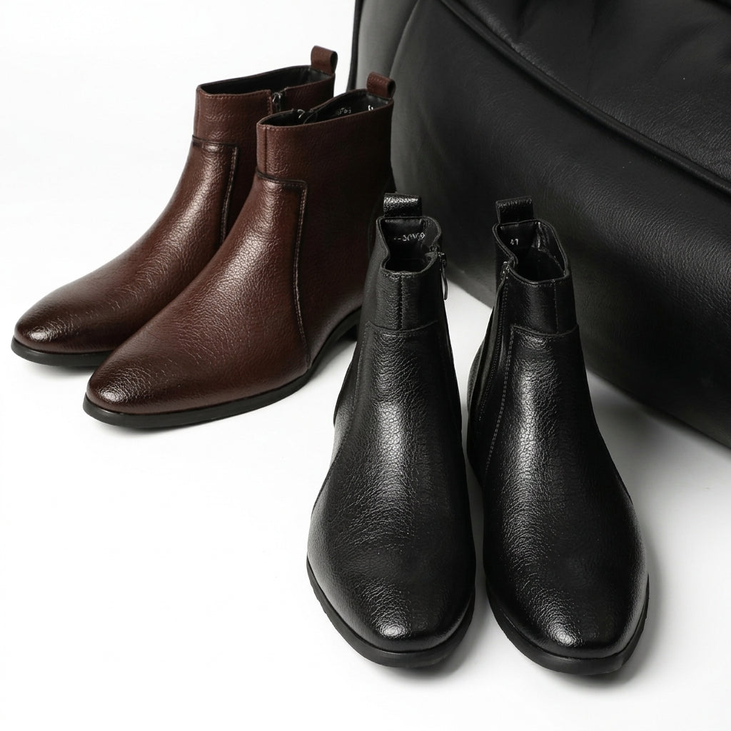 Botas de Cuero con Punta Afila para Hombre