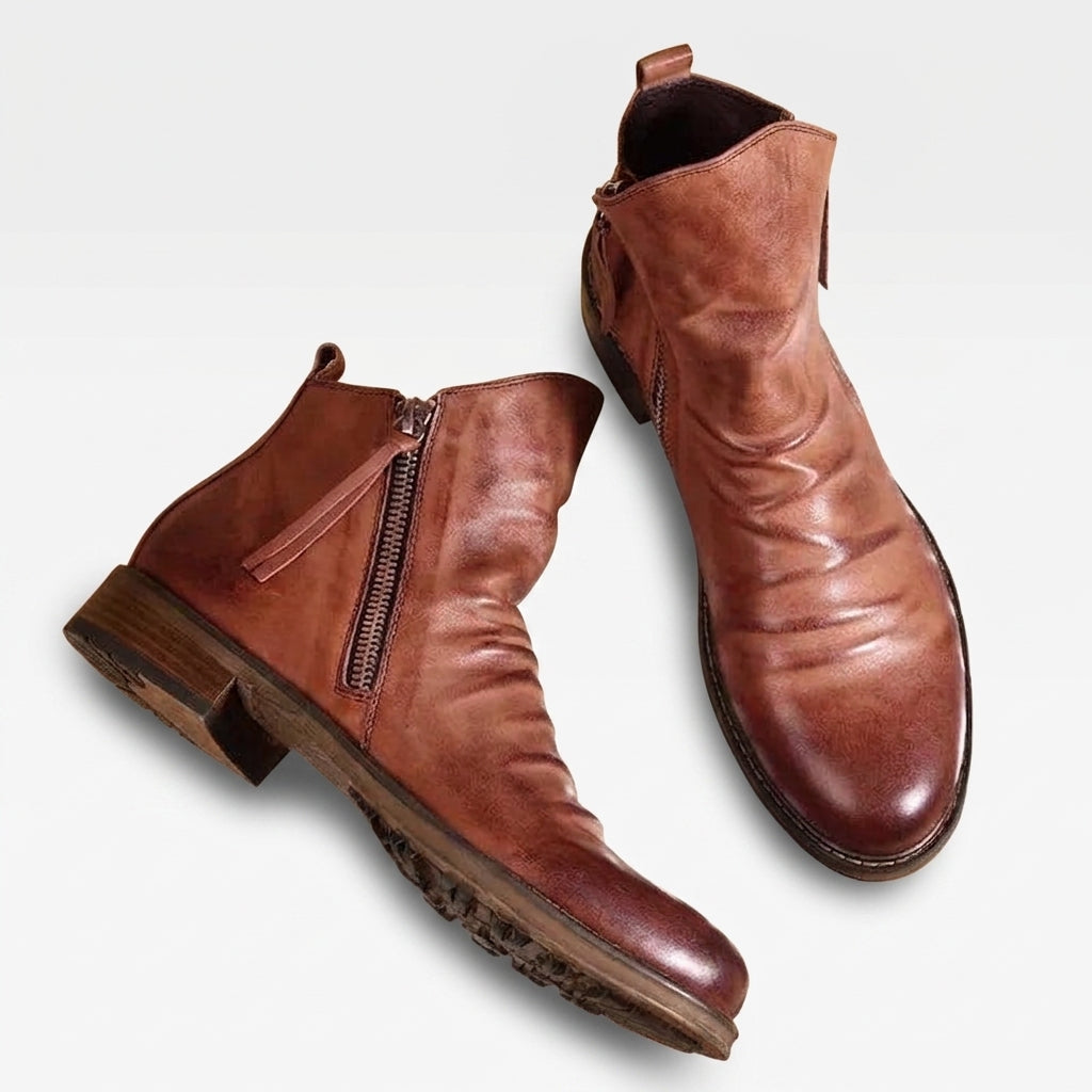 Botas de Cuero para Hombre con Caída en el Tobillo
