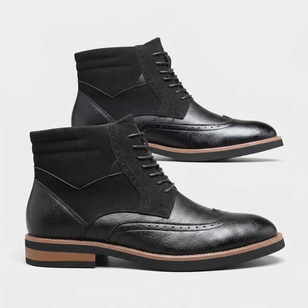 Botas de Cuero para Hombre con Punta de Ala