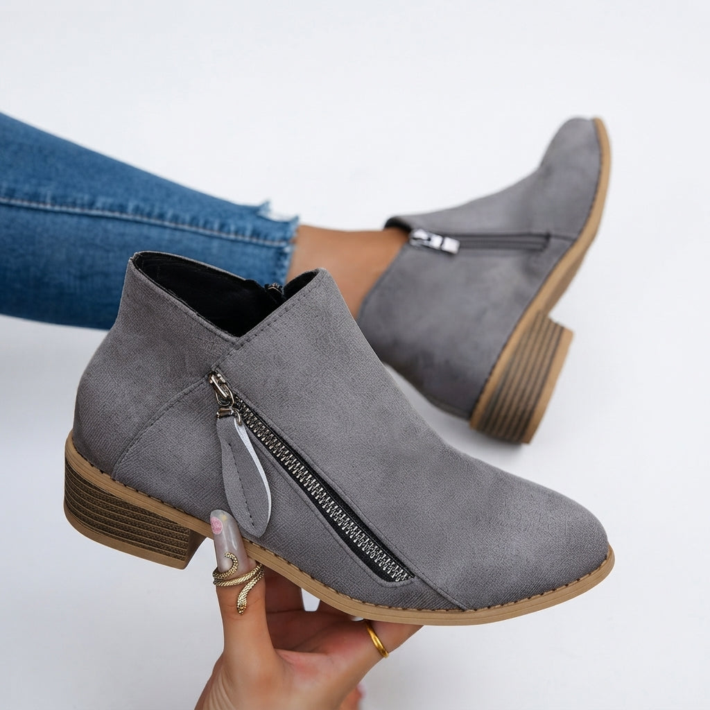 Botas de Tobillo Elegantes con Tacón para Mujeres