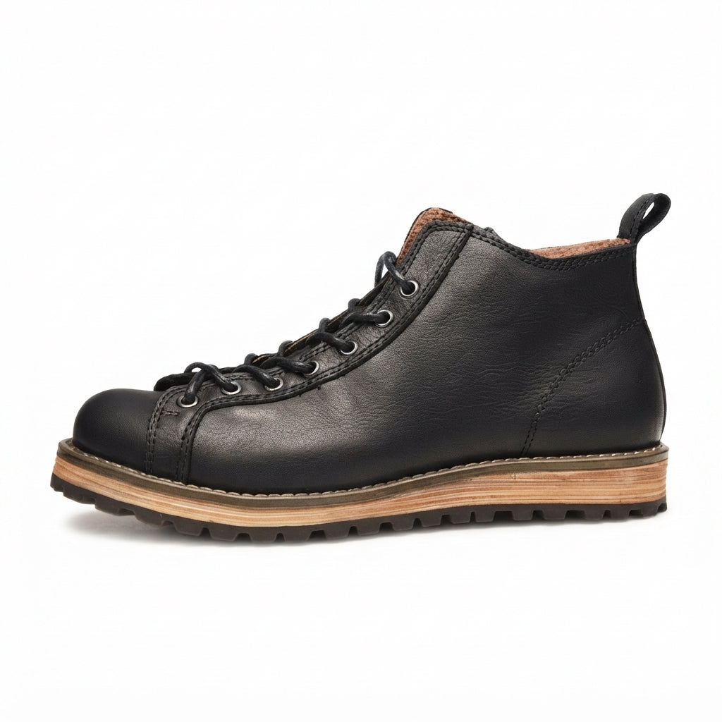 Botas de Combate de Cuero Rústico para Hombre