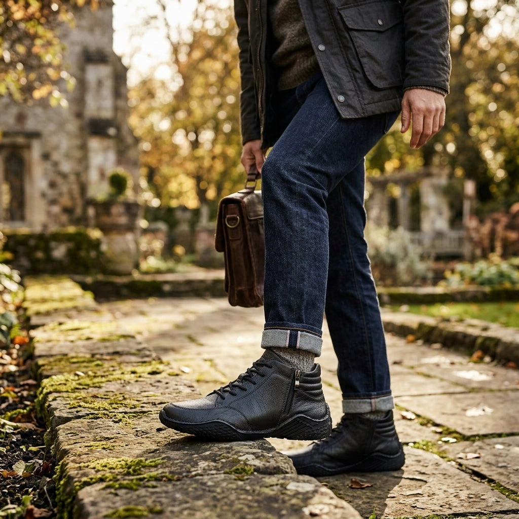 Botas de Cuero con Cordones para Hombre
