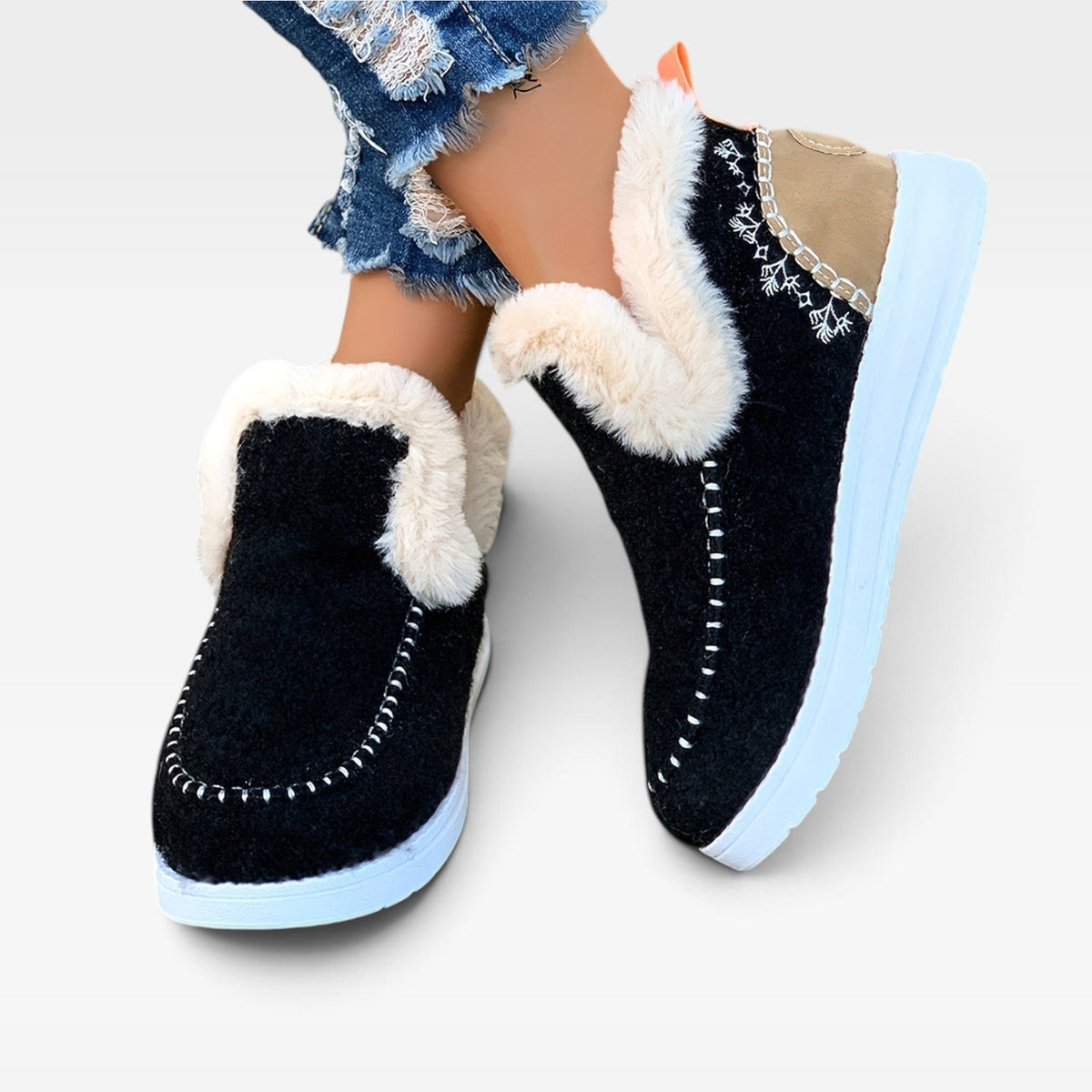 Botas de Tobillo Forradas de Forro Polar para Mujeres
