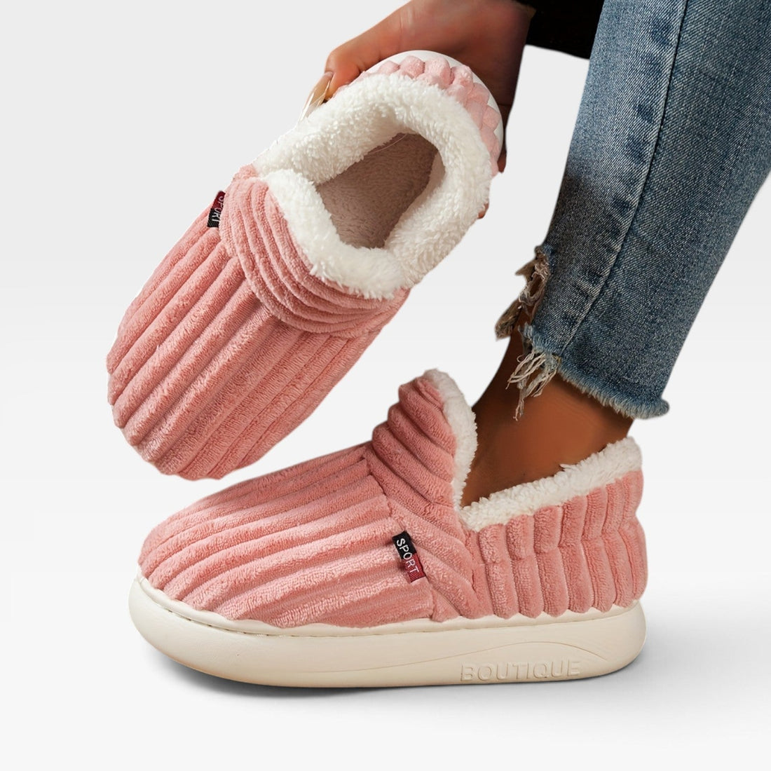 Botas de Pantuflas de Pana para Mujeres