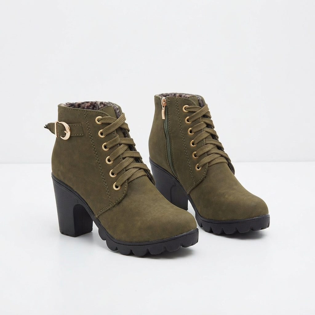 Botas de Tobillo con Plataforma de Tacón Cómodas para Mujer