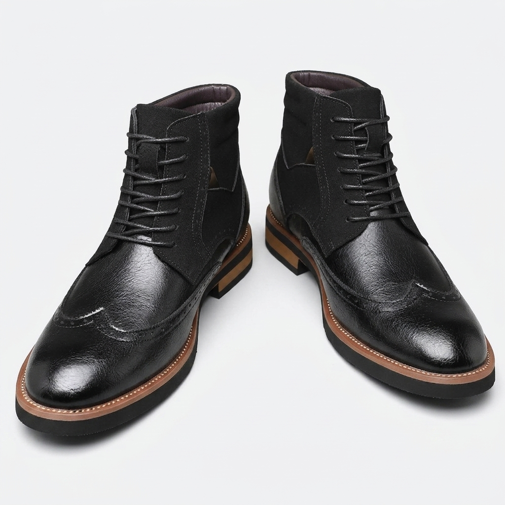 Botas de Cuero para Hombre con Punta de Ala