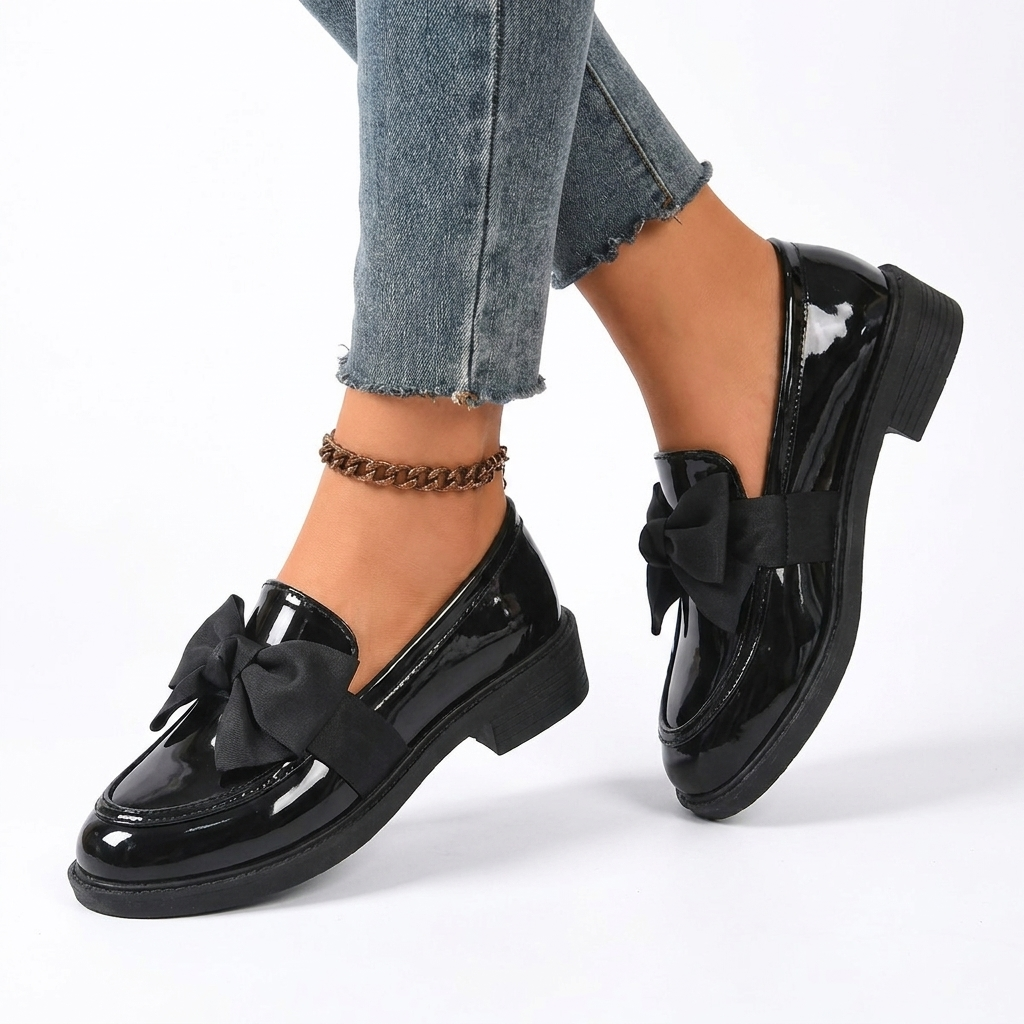 Mocasines Brillantes con Lazo para Mujeres
