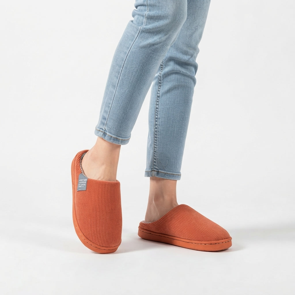 Zapatillas de Casa Acogedoras con Rayas para Mujeres