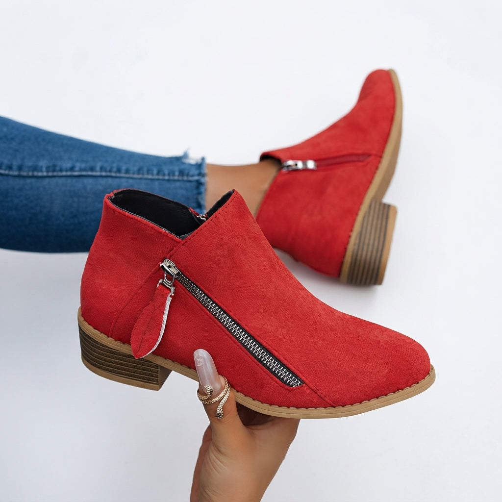 Botas de Tobillo Elegantes con Tacón para Mujeres