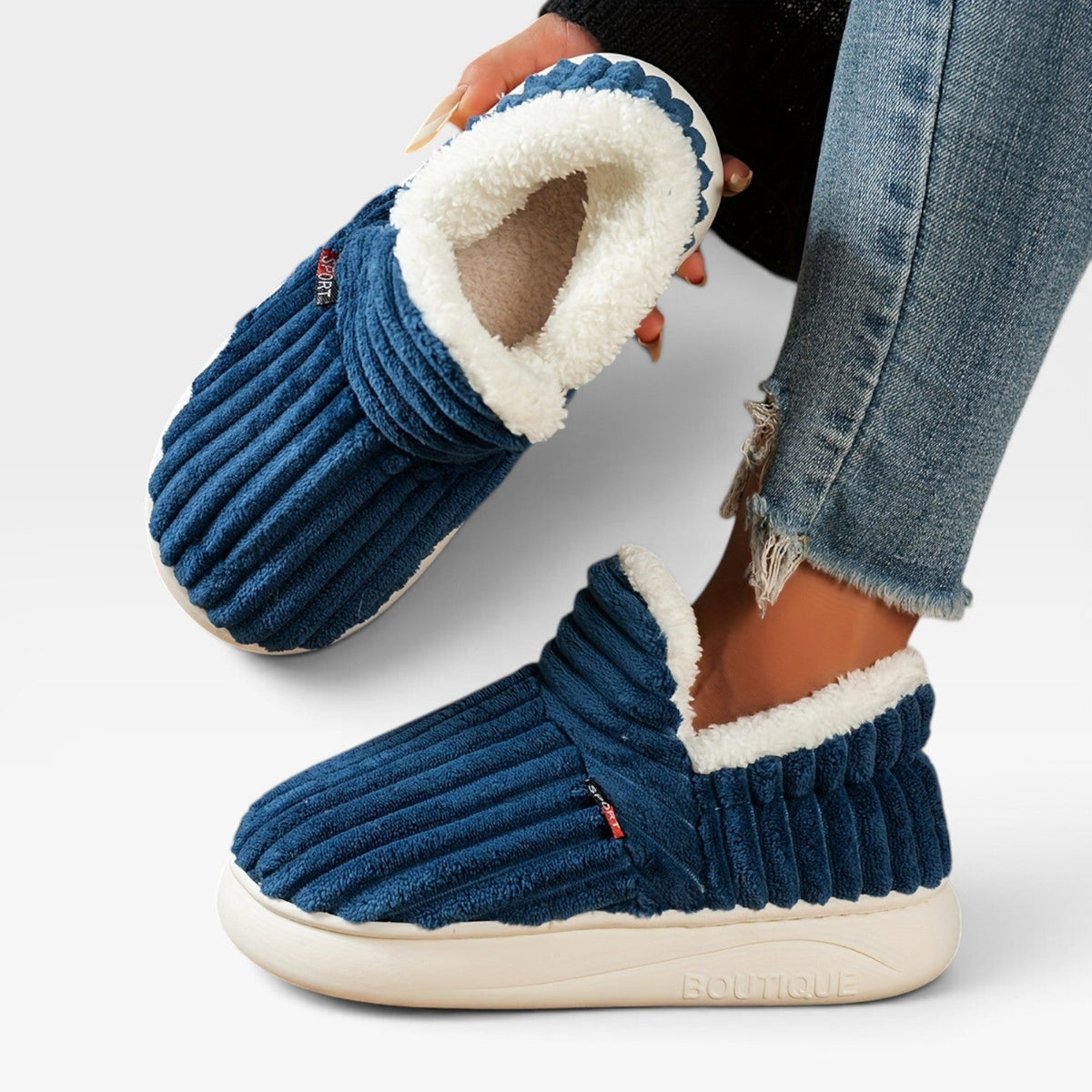 Botas de Pantuflas de Pana para Mujeres