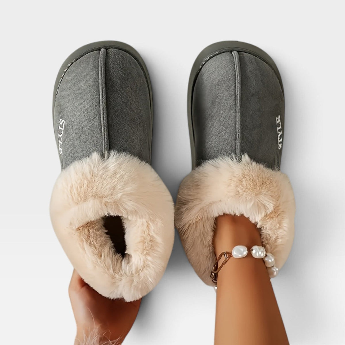 Botas de Mujer de Suede Cálidas con Forro de Piel