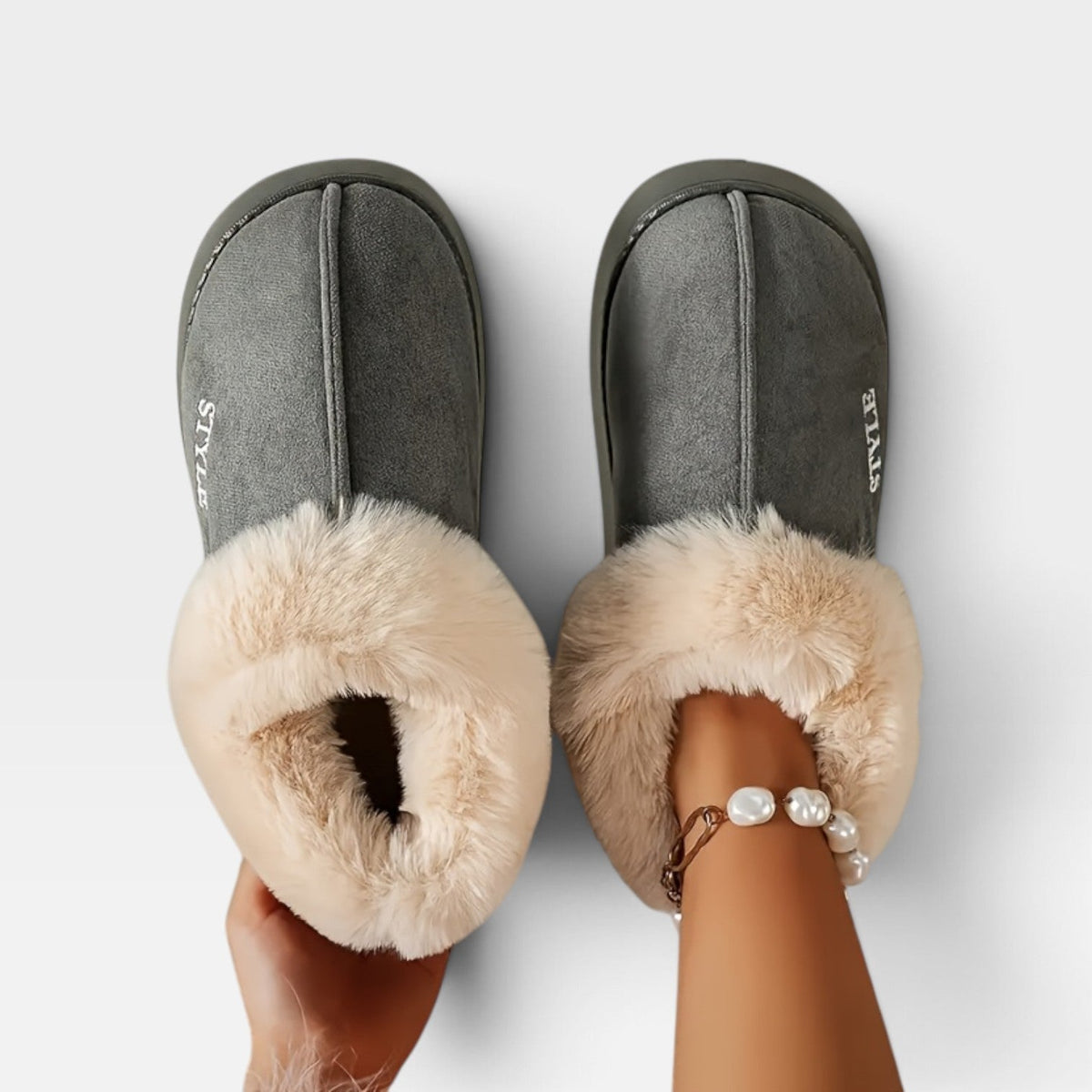 Botas de Mujer de Suede Cálidas con Forro de Piel