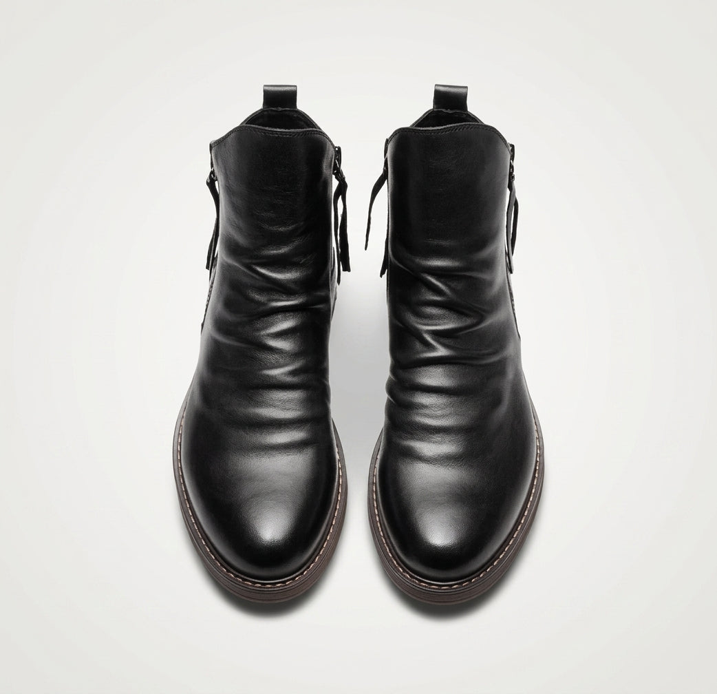 Botas de Cuero para Hombre con Caída en el Tobillo