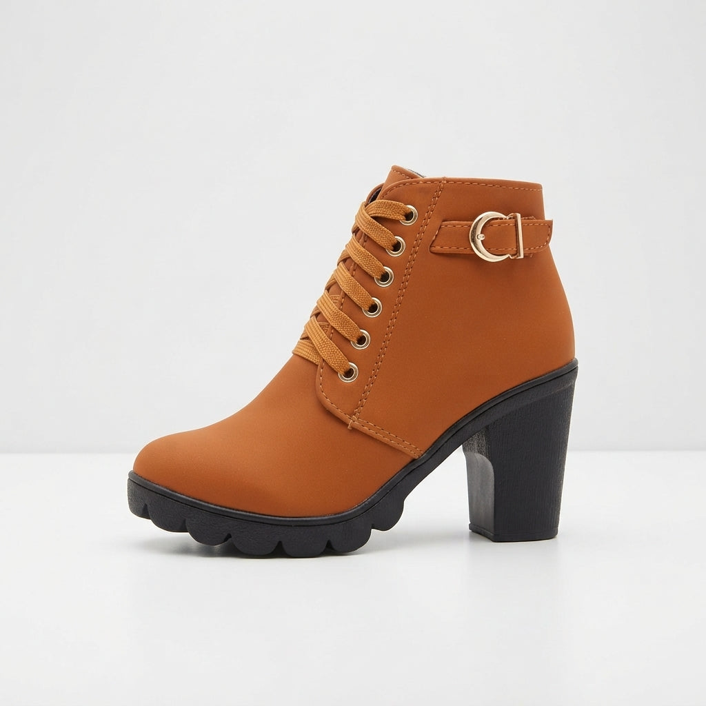 Botas de Tobillo con Plataforma de Tacón Cómodas para Mujer