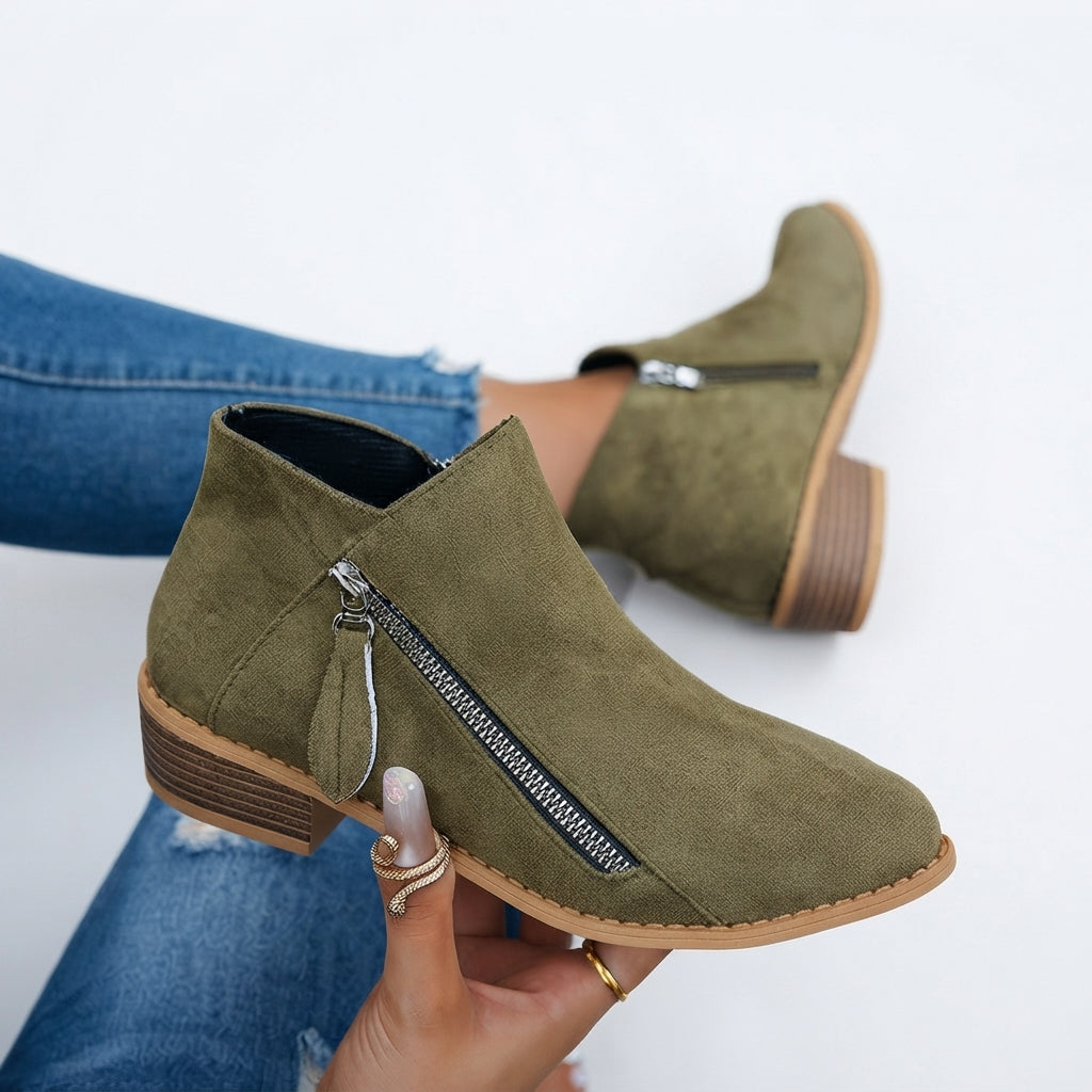 Botas de Tobillo Elegantes con Tacón para Mujeres