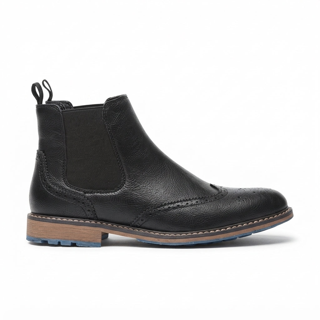 Botas Chelsea Brogue Pulidas para Hombre