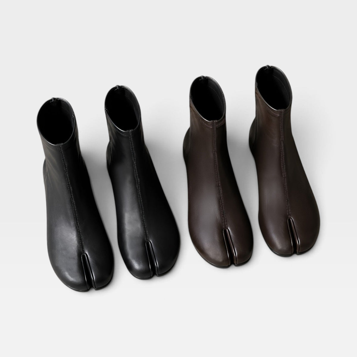 Botas de Cuero Genuino para Mujer con Punta Dividida