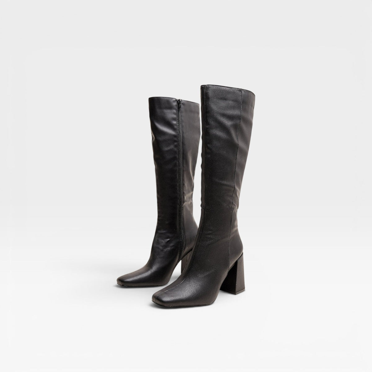 Botas de Tacón Cuadrado Altas para Mujer – Elegantes con Cierre para Uso Diario y Ocasiones Especiales