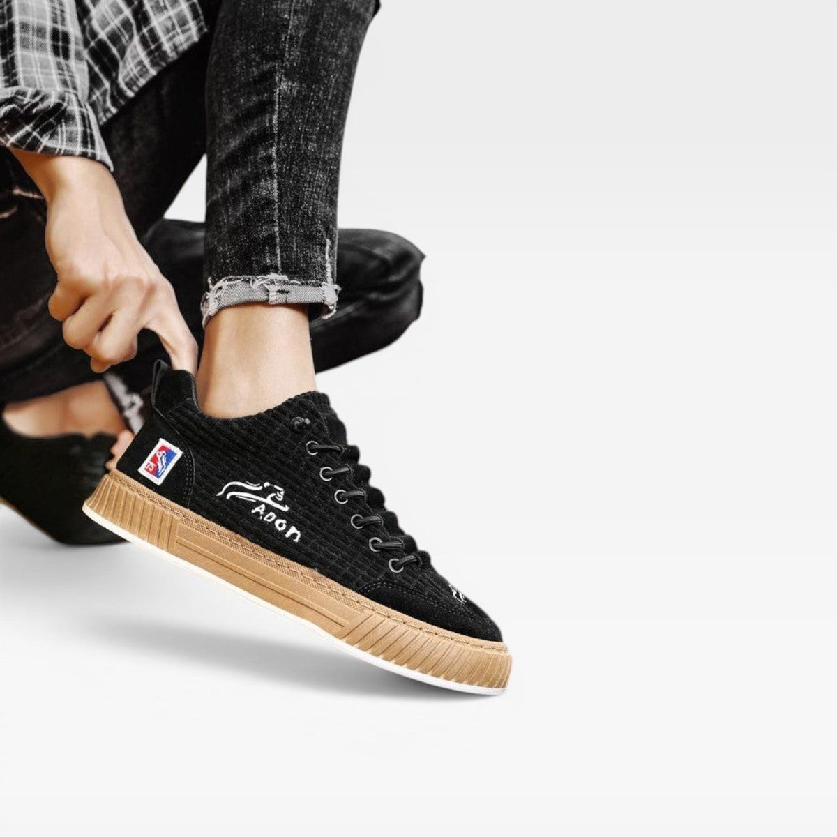 Zapatillas Casual Texturizadas para Hombre – Zapatillas de Skate de Bajo Top con Cordones para Uso Diario