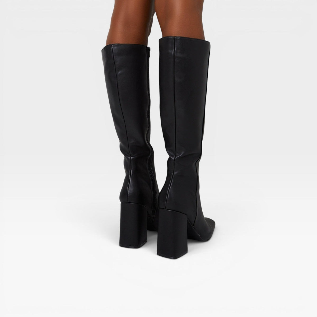 Botas de Tacón Cuadrado Altas para Mujer – Elegantes con Cierre para Uso Diario y Ocasiones Especiales