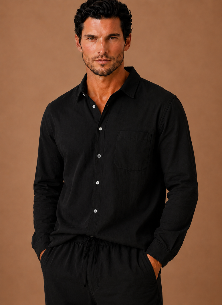 Conjunto de Estilo de Lino y Algodón para Hombre – Camisa y Pantalones Smart Casual | Areleon