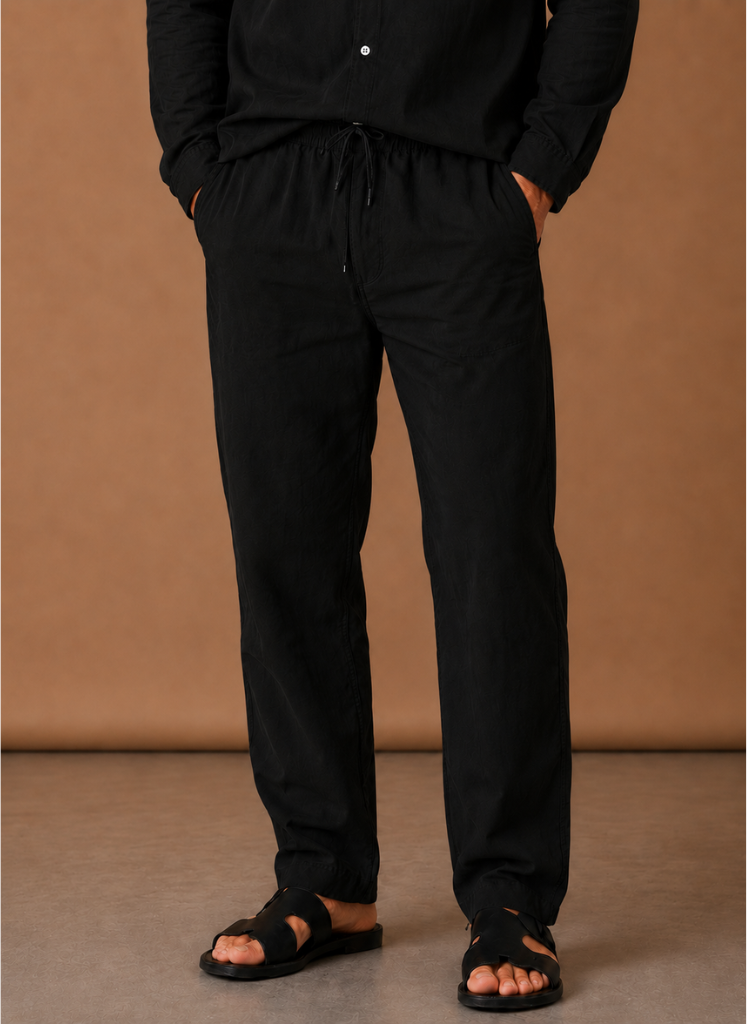 Conjunto de Estilo de Lino y Algodón para Hombre – Camisa y Pantalones Smart Casual | Areleon