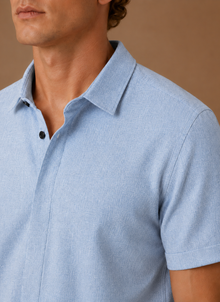 Camisa de Algodón Estilo Lino de Manga Corta para Hombre – Casual Elegante | Areleon